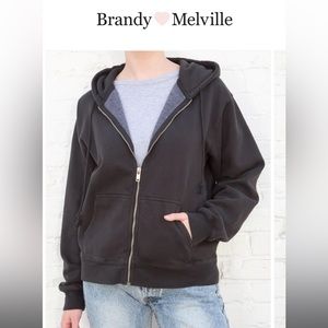 black brandy melville zip up - regular fit